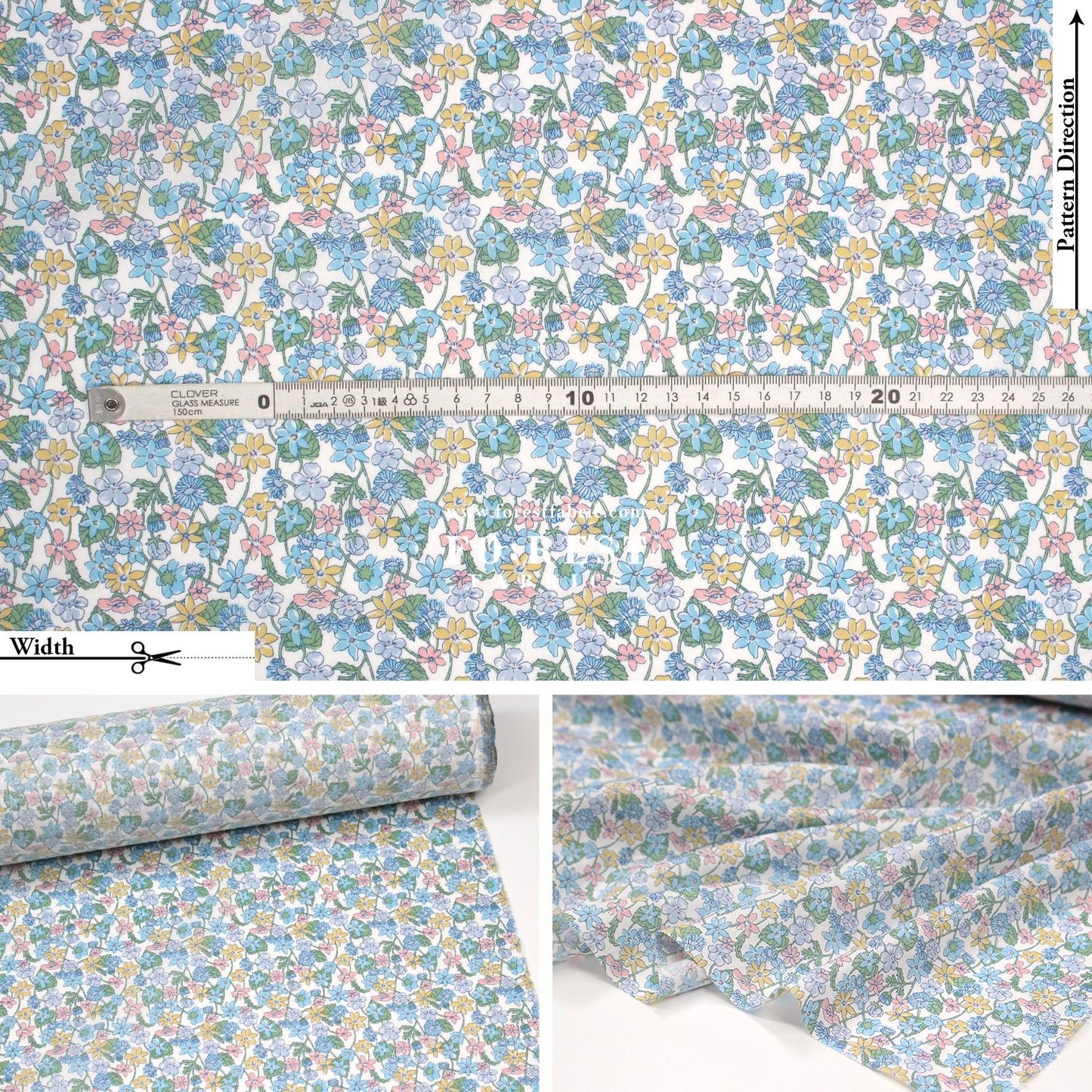 Liberty of London (Cotton Tana Lawn Fabric) - Carmella Daisy - FO:REST Fabric 布恩堂Liberty fabrictana lawnjapanese fabricykk zipper