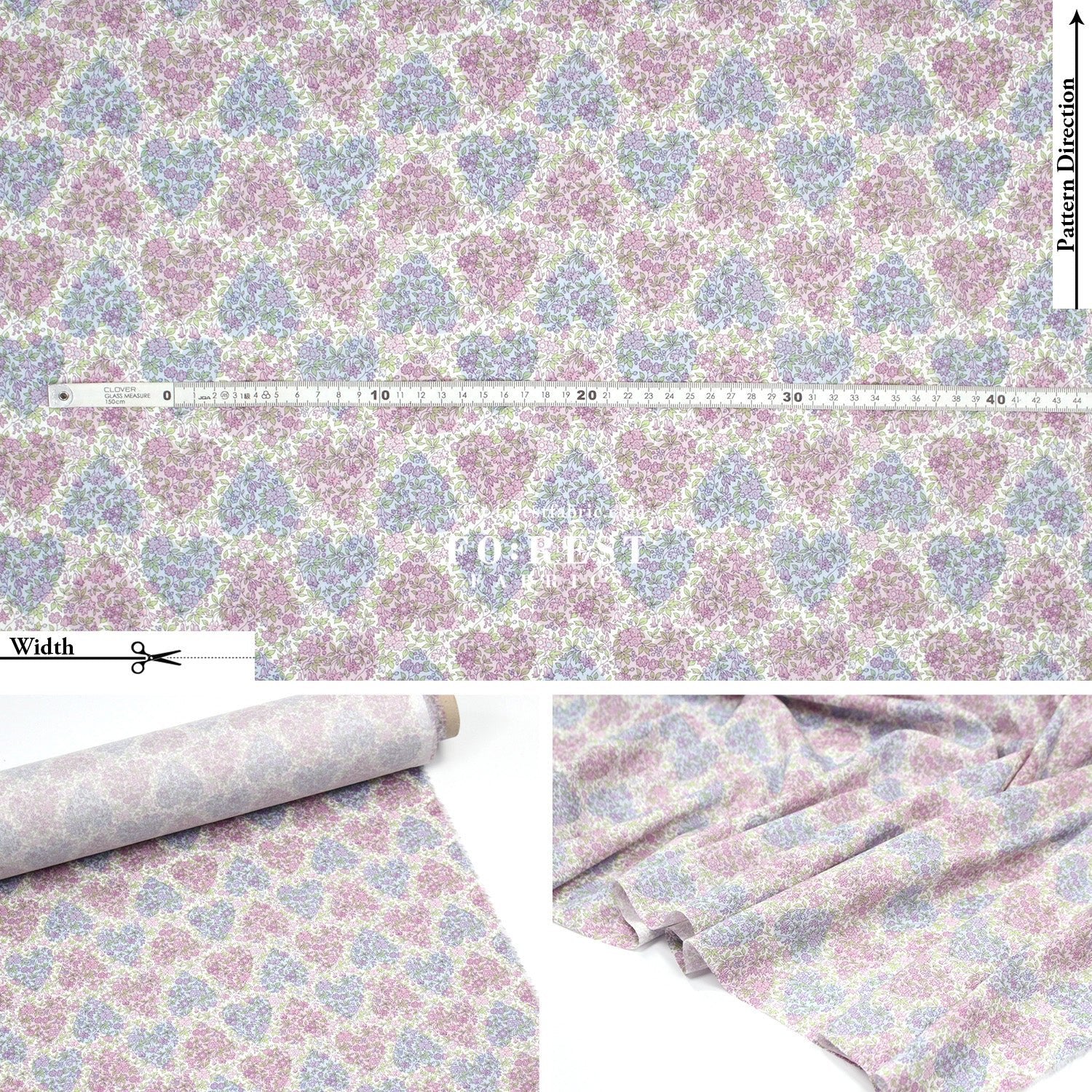 Liberty of London (Cotton Tana Lawn Fabric) - Chamomile Hearts - FO:REST Fabric 布恩堂Liberty fabrictana lawnjapanese fabricykk zipper