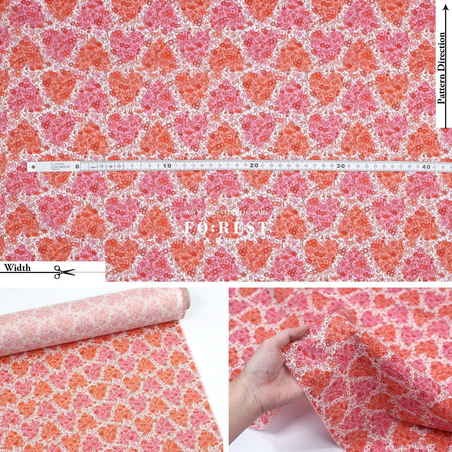 Liberty of London (Cotton Tana Lawn Fabric) - Chamomile Hearts - FO:REST Fabric 布恩堂Liberty fabrictana lawnjapanese fabricykk zipper