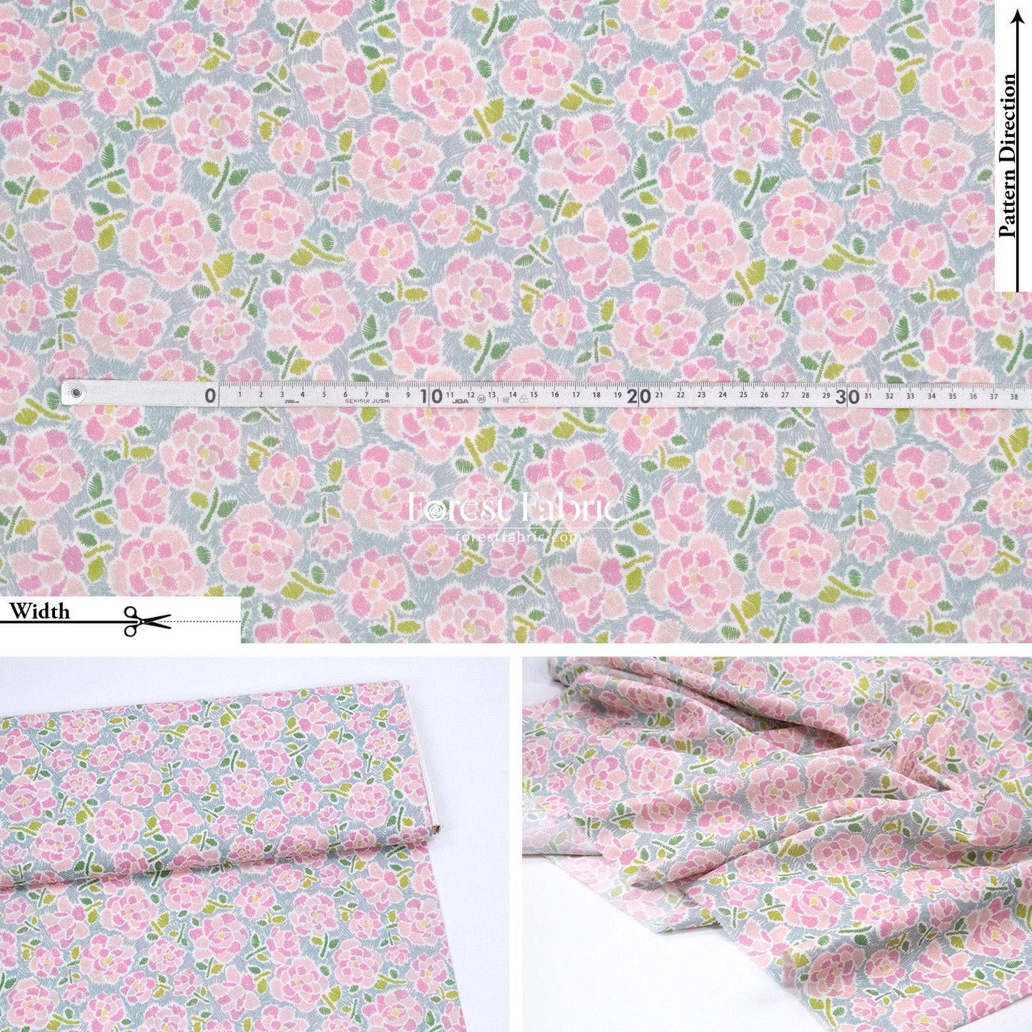 Liberty of London (Cotton Tana Lawn Fabric) - Charleston Posy - FO:REST Fabric 布恩堂Liberty fabrictana lawnjapanese fabricykk zipper