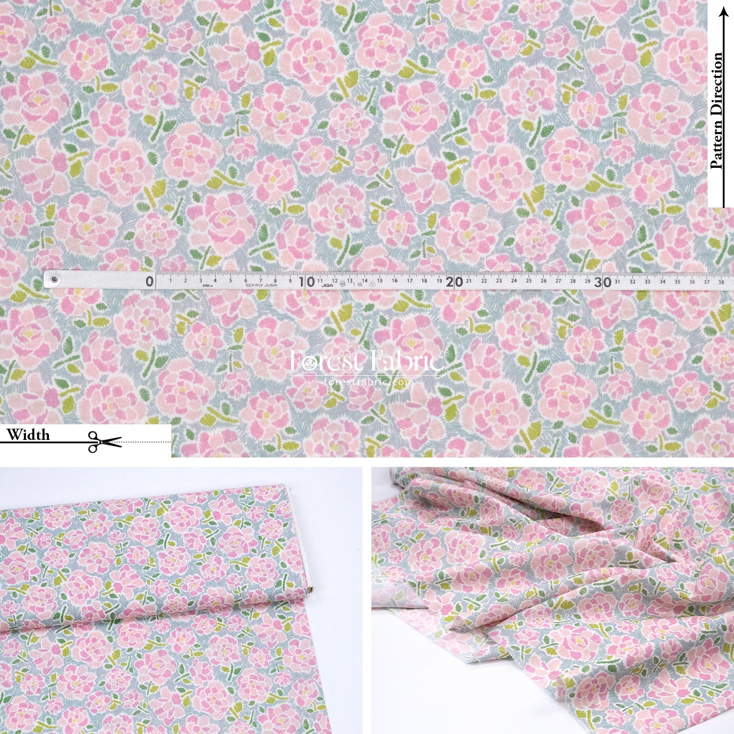 Liberty of London (Cotton Tana Lawn Fabric) - Charleston Posy - FO:REST Fabric 布恩堂Liberty fabrictana lawnjapanese fabricykk zipper