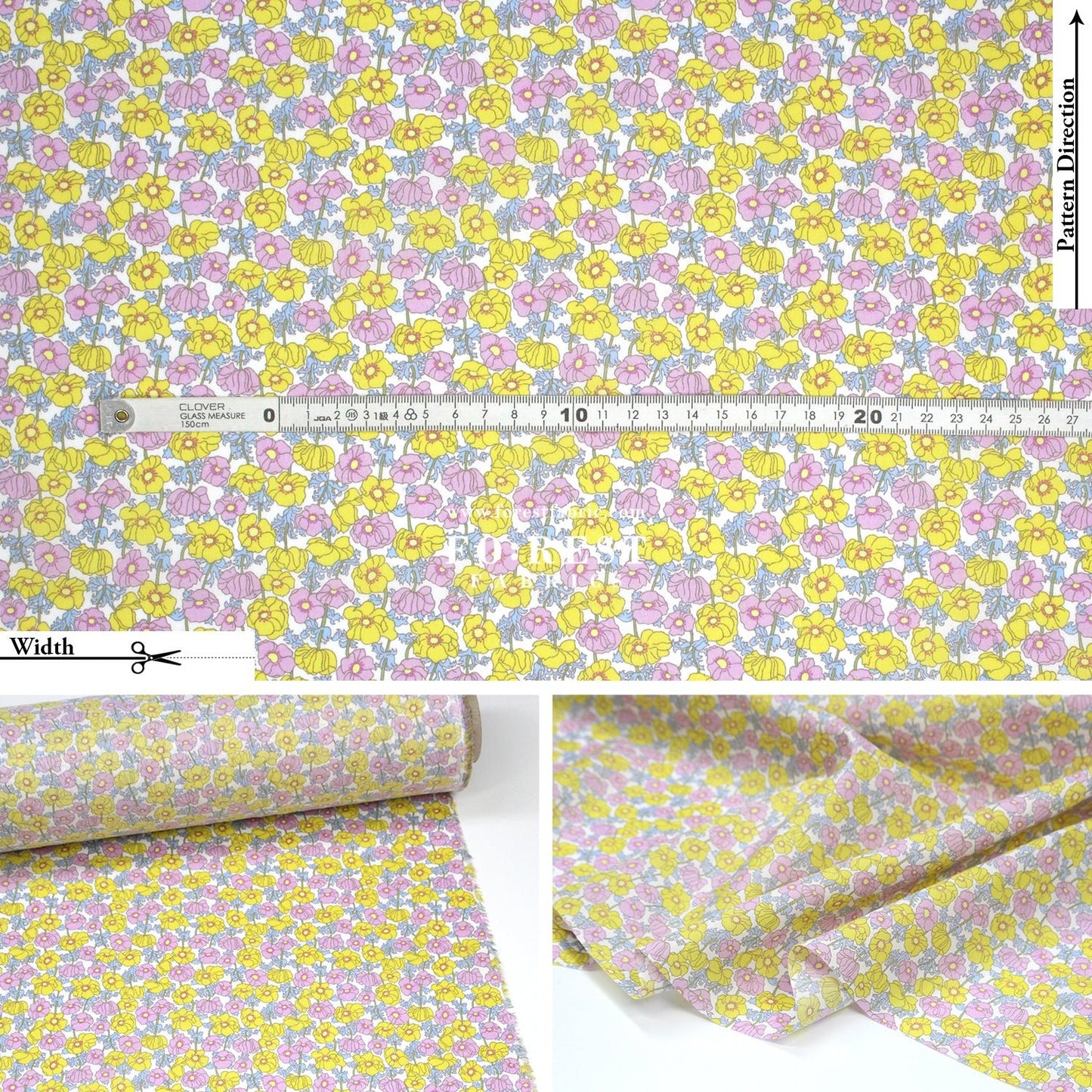 Liberty of London (Cotton Tana Lawn Fabric) - Charmian - FO:REST Fabric 布恩堂Liberty fabrictana lawnjapanese fabricykk zipper