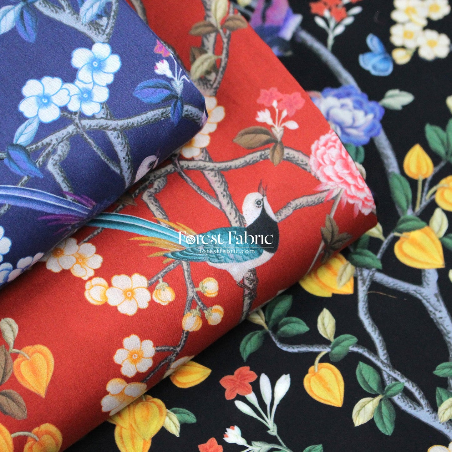 Liberty of London (Cotton Tana Lawn Fabric) - Chinoiserie Dream - FO:REST Fabric 布恩堂Liberty fabrictana lawnjapanese fabricykk zipper