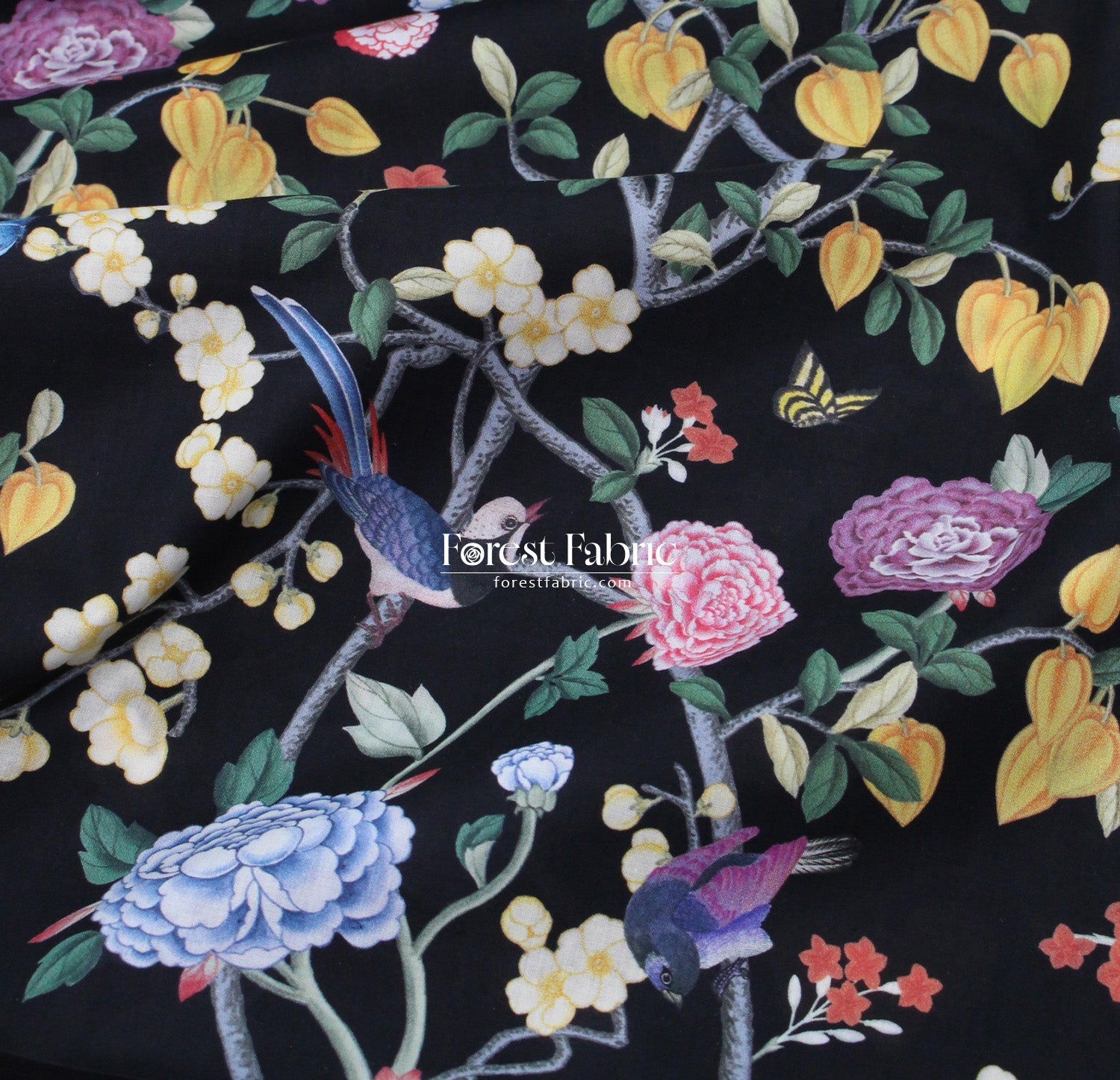 Liberty of London (Cotton Tana Lawn Fabric) - Chinoiserie Dream - FO:REST Fabric 布恩堂Liberty fabrictana lawnjapanese fabricykk zipper