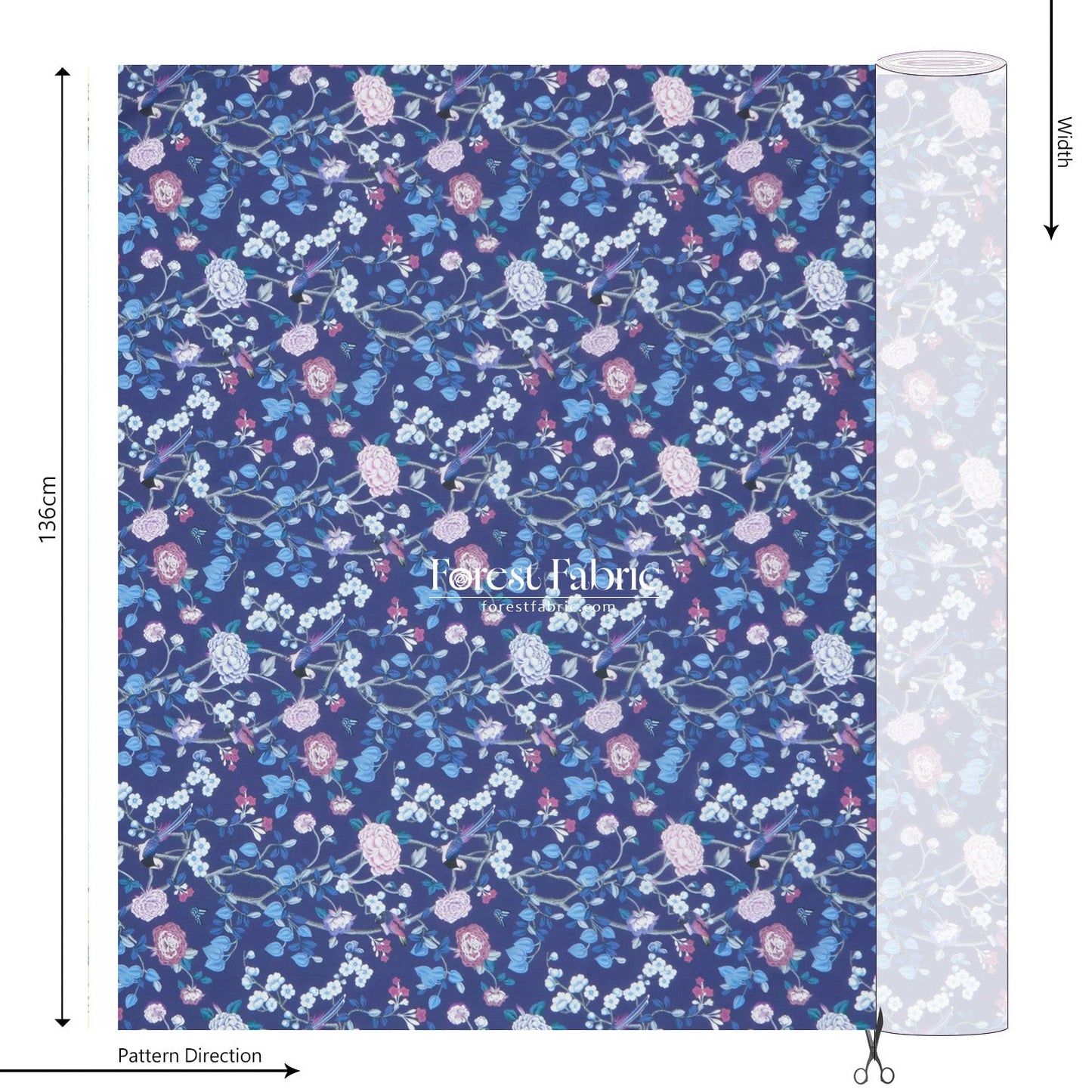 Liberty of London (Cotton Tana Lawn Fabric) - Chinoiserie Dream - FO:REST Fabric 布恩堂Liberty fabrictana lawnjapanese fabricykk zipper