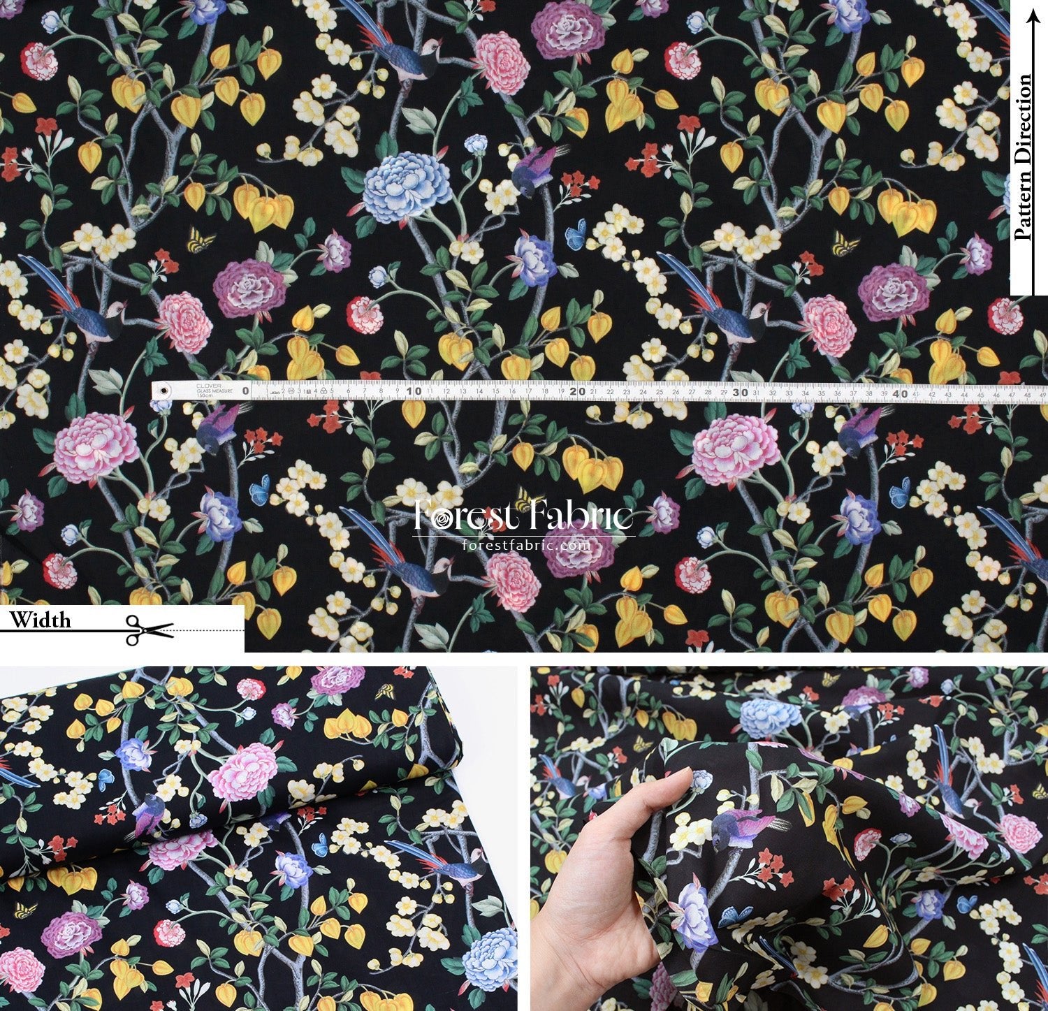 Liberty of London (Cotton Tana Lawn Fabric) - Chinoiserie Dream - FO:REST Fabric 布恩堂Liberty fabrictana lawnjapanese fabricykk zipper