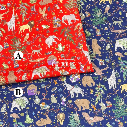 Liberty of London (Cotton Tana Lawn Fabric) - Christmas - FO:REST Fabric 布恩堂Liberty fabrictana lawnjapanese fabricykk zipper