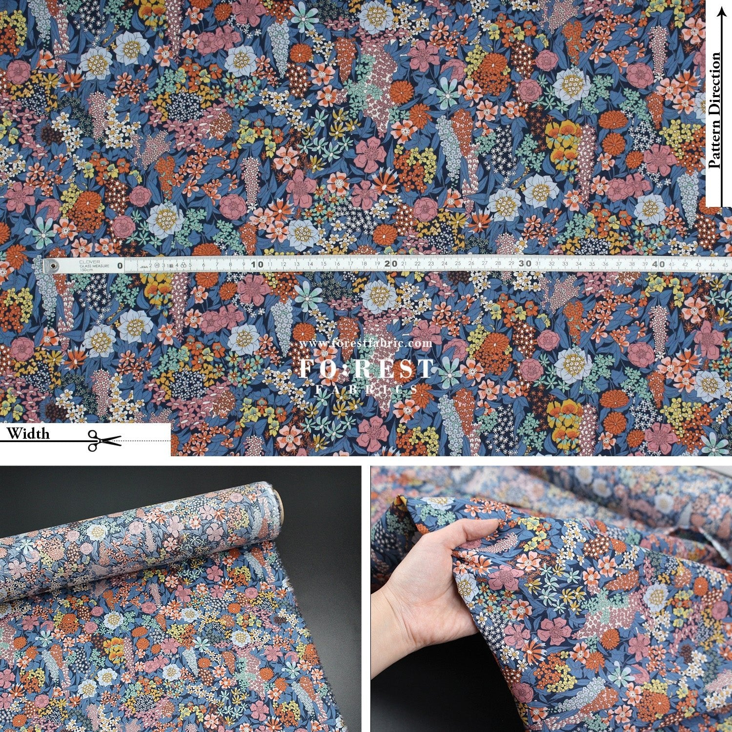 Liberty of London (Cotton Tana Lawn Fabric) - Ciara 1 - FO:REST Fabric 布恩堂Liberty fabrictana lawnjapanese fabricykk zipper