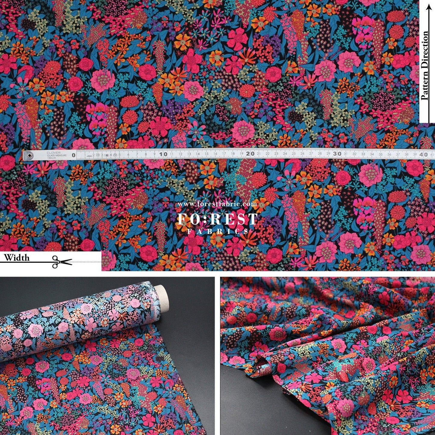 Liberty of London (Cotton Tana Lawn Fabric) - Ciara 1 - FO:REST Fabric 布恩堂Liberty fabrictana lawnjapanese fabricykk zipper