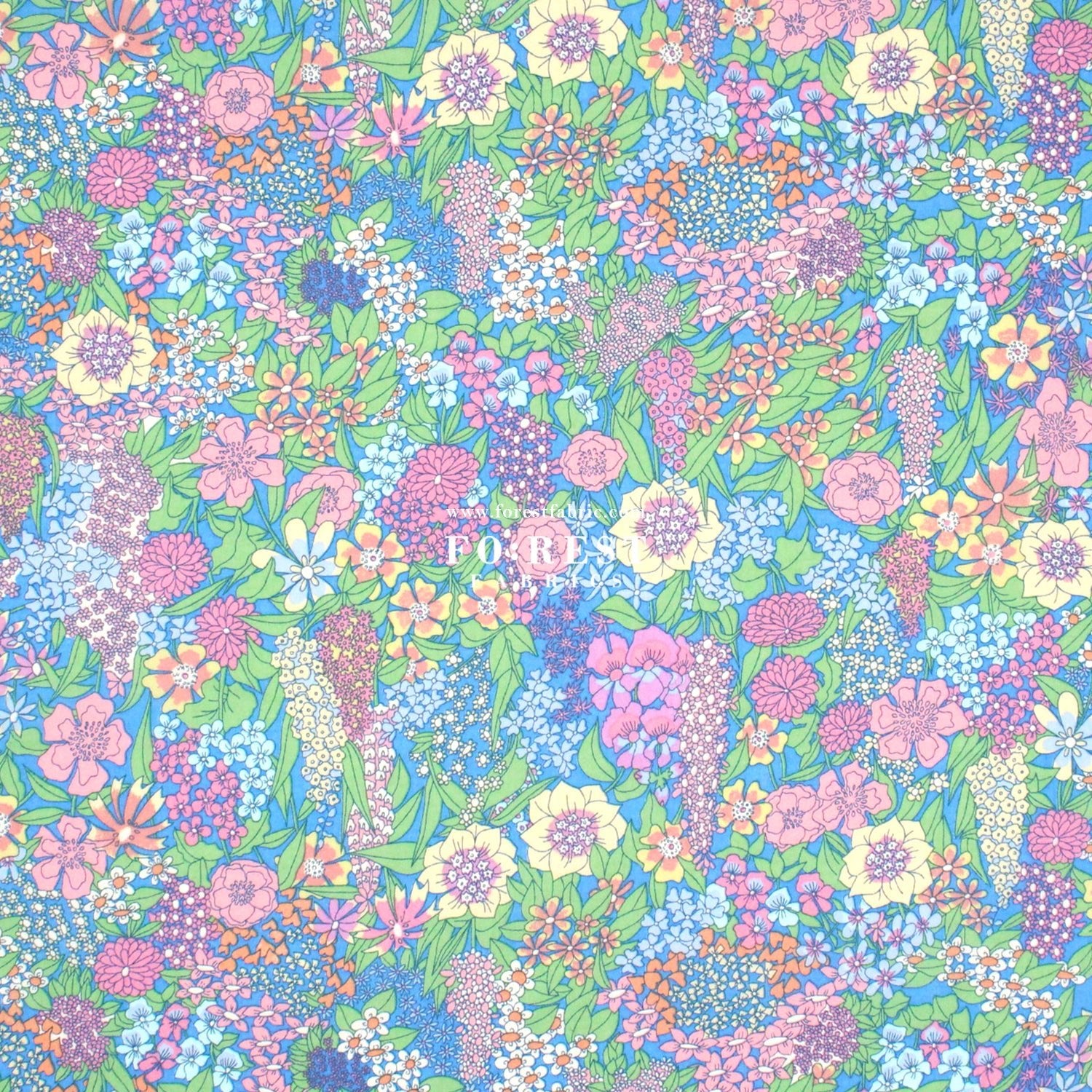 Liberty of London (Cotton Tana Lawn Fabric) - Ciara Light Blue - FO:REST Fabric 布恩堂Liberty fabrictana lawnjapanese fabricykk zipper