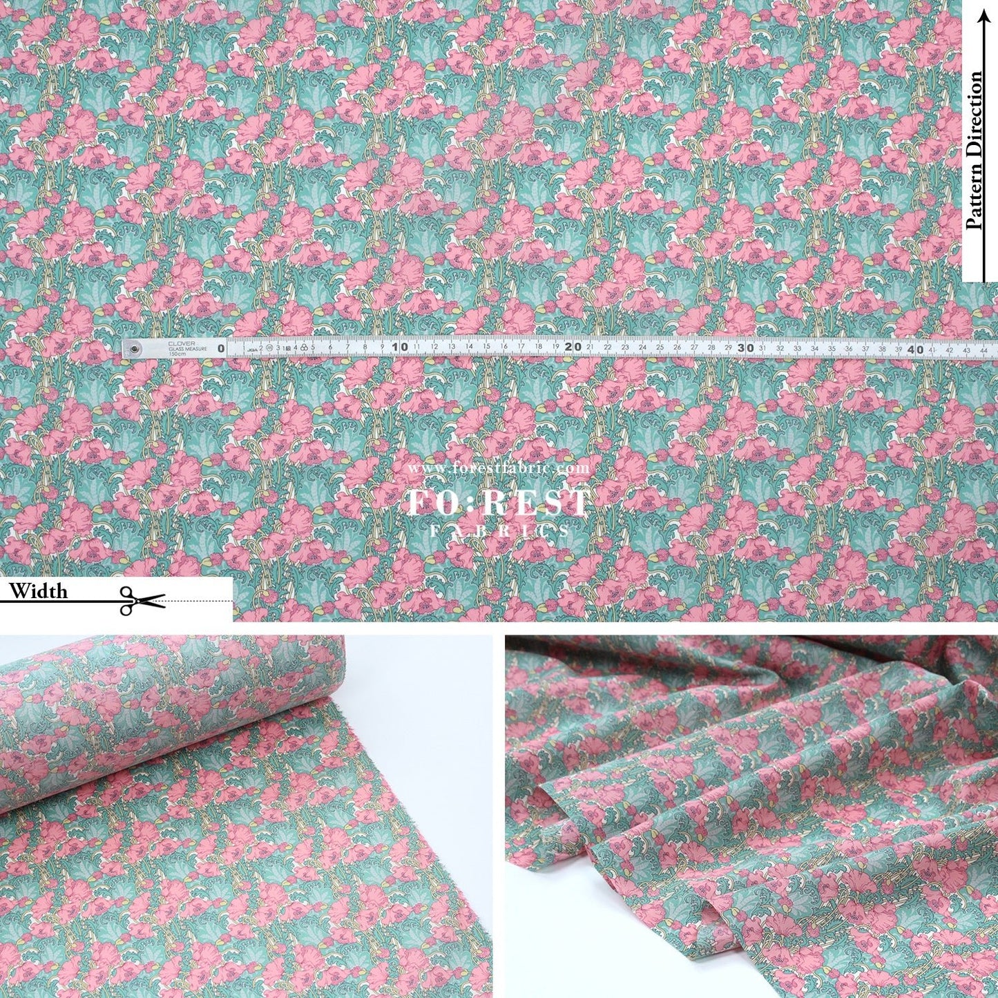 Liberty of London (Cotton Tana Lawn Fabric) - Clementina - FO:REST Fabric 布恩堂Liberty fabrictana lawnjapanese fabricykk zipper