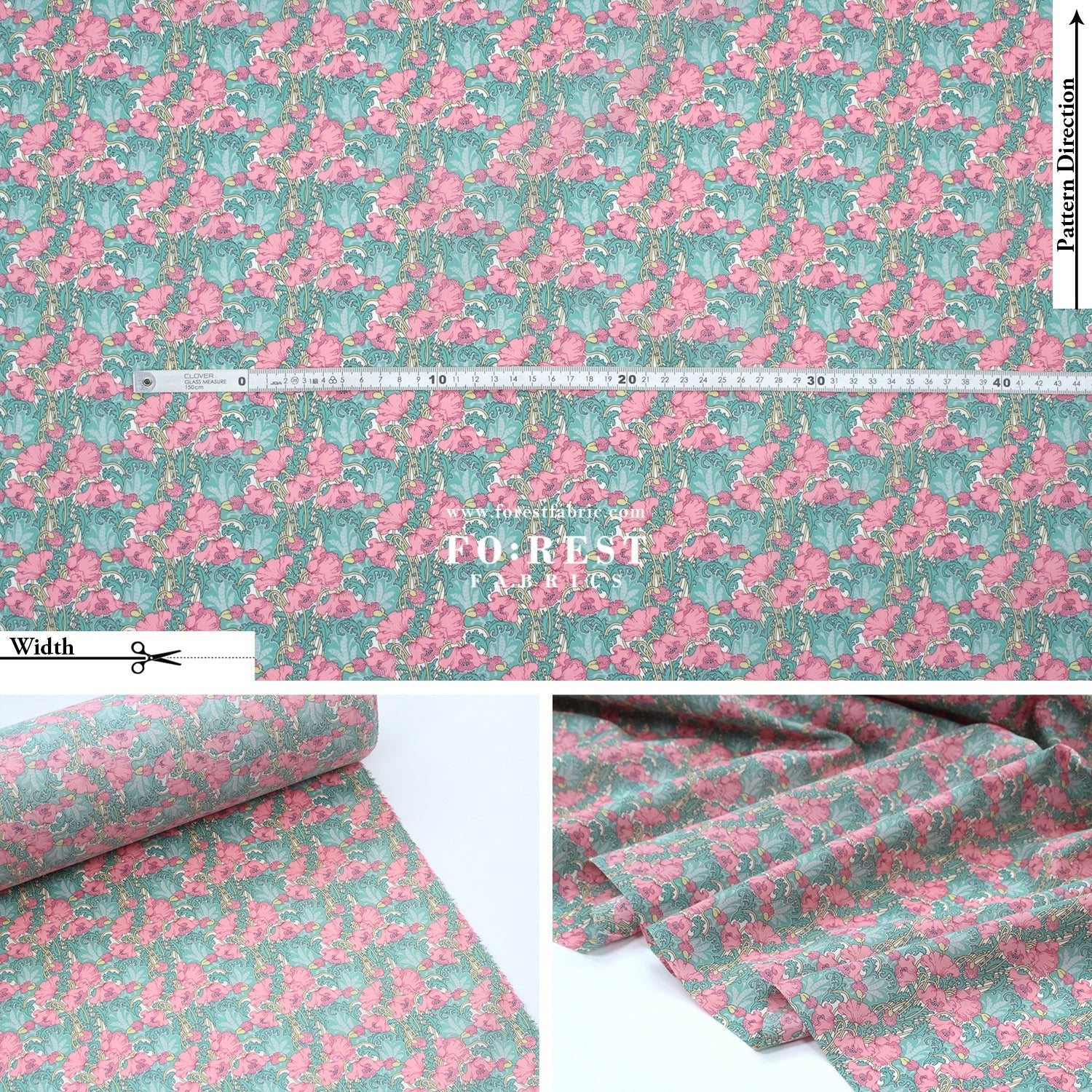 Liberty of London (Cotton Tana Lawn Fabric) - Clementina - FO:REST Fabric 布恩堂Liberty fabrictana lawnjapanese fabricykk zipper