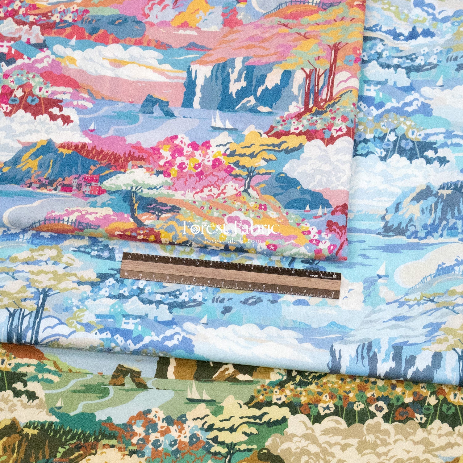 Liberty of London (Cotton Tana Lawn Fabric) - Coastal Landscape - FO:REST Fabric 布恩堂Liberty fabrictana lawnjapanese fabricykk zipper