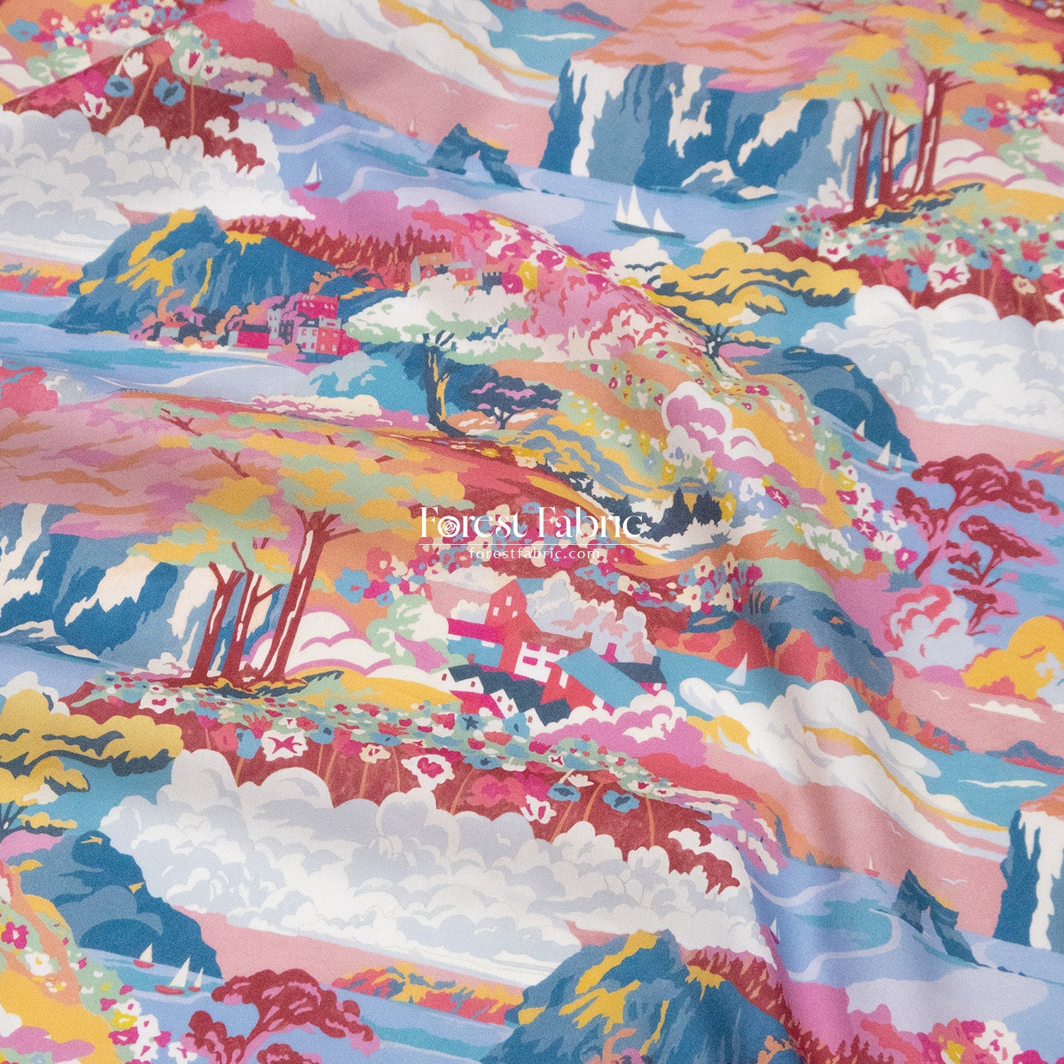 Liberty of London (Cotton Tana Lawn Fabric) - Coastal Landscape - FO:REST Fabric 布恩堂Liberty fabrictana lawnjapanese fabricykk zipper