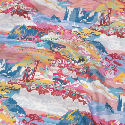 Liberty of London (Cotton Tana Lawn Fabric) - Coastal Landscape - FO:REST Fabric 布恩堂Liberty fabrictana lawnjapanese fabricykk zipper