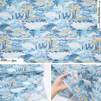 Liberty of London (Cotton Tana Lawn Fabric) - Coastal Landscape - FO:REST Fabric 布恩堂Liberty fabrictana lawnjapanese fabricykk zipper