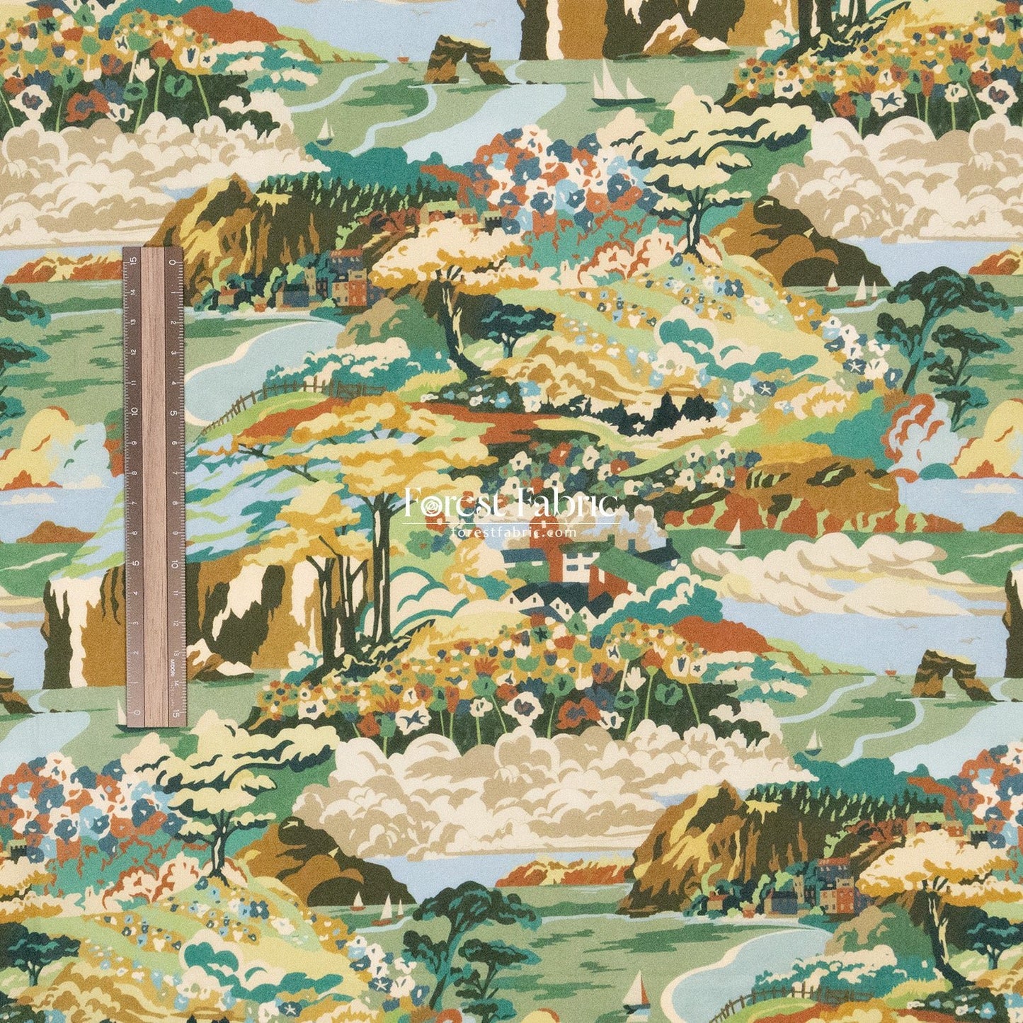 Liberty of London (Cotton Tana Lawn Fabric) - Coastal Landscape - FO:REST Fabric 布恩堂Liberty fabrictana lawnjapanese fabricykk zipper