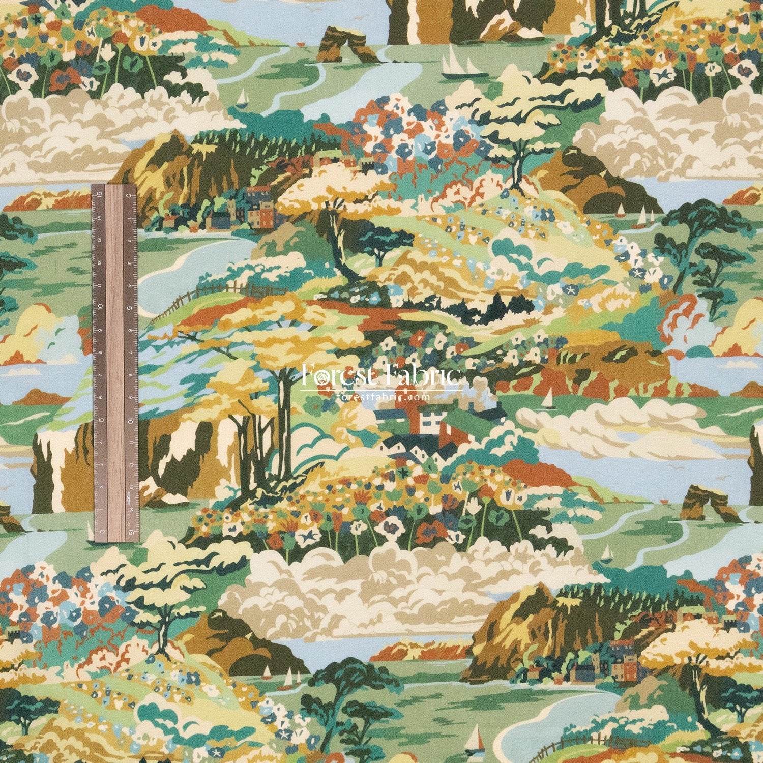 Liberty of London (Cotton Tana Lawn Fabric) - Coastal Landscape - FO:REST Fabric 布恩堂Liberty fabrictana lawnjapanese fabricykk zipper