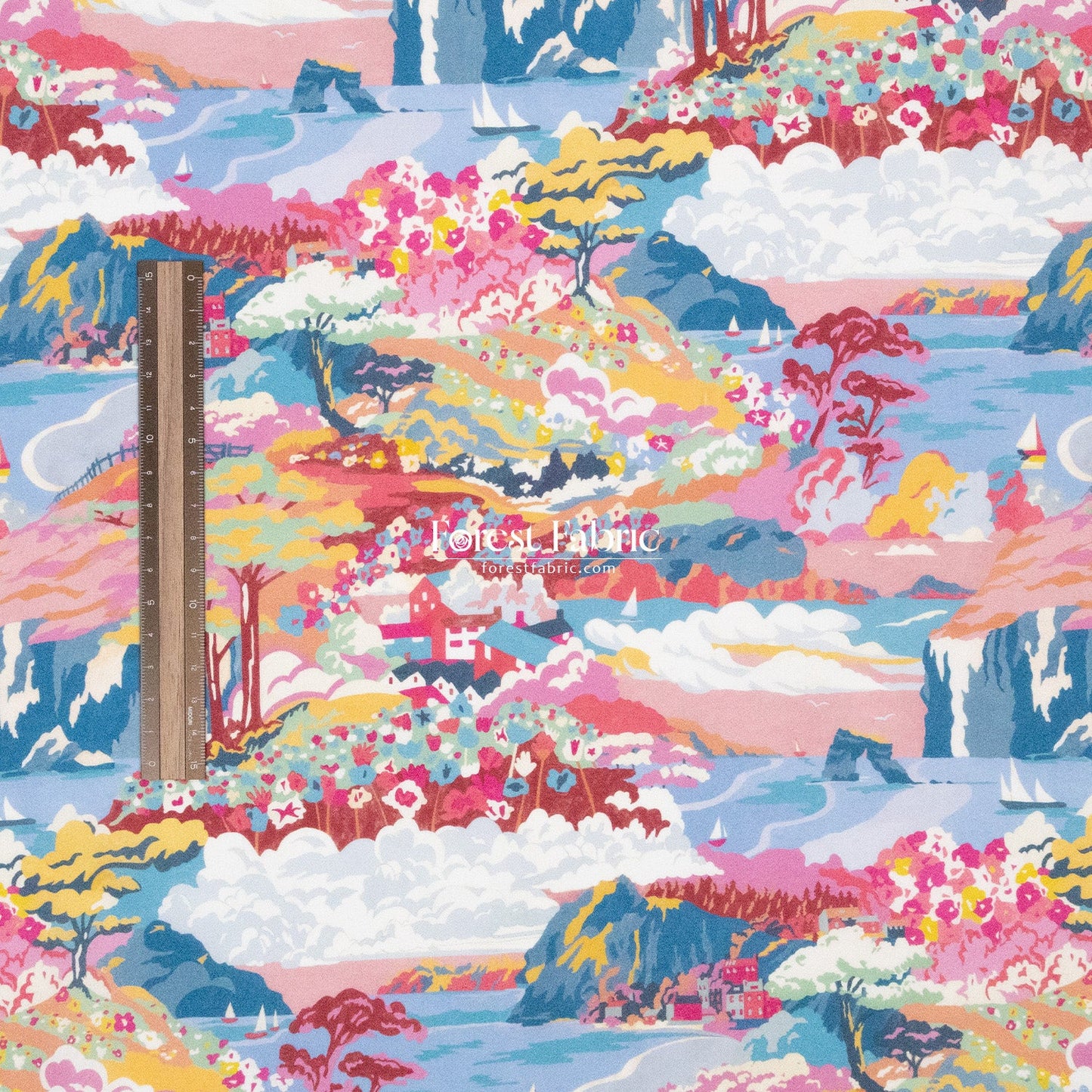 Liberty of London (Cotton Tana Lawn Fabric) - Coastal Landscape - FO:REST Fabric 布恩堂Liberty fabrictana lawnjapanese fabricykk zipper