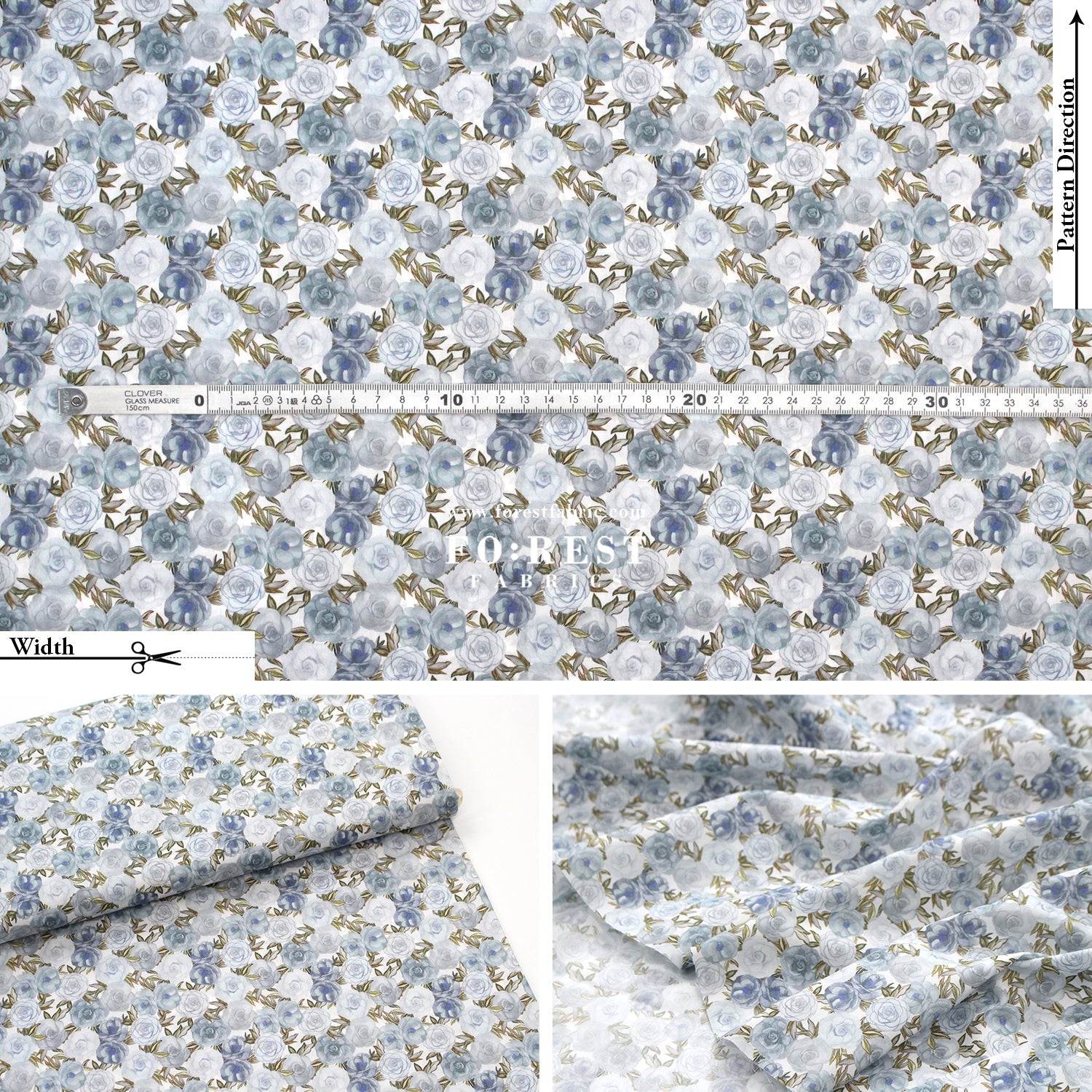Liberty of London (Cotton Tana Lawn Fabric) - Covent Garden LightBlue - FO:REST Fabric 布恩堂Liberty fabrictana lawnjapanese fabricykk zipper