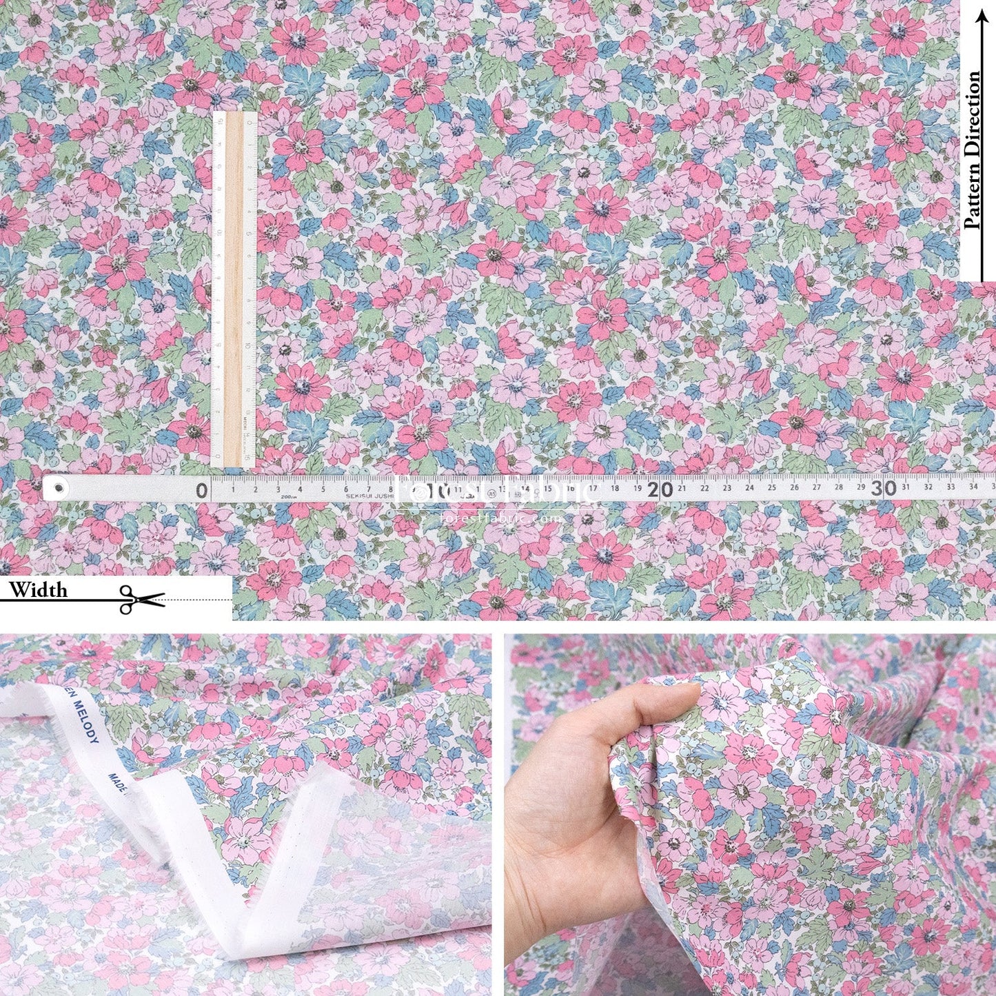 Liberty of London (Cotton Tana Lawn Fabric) - Dahlia Dream - FO:REST Fabric 布恩堂Liberty fabrictana lawnjapanese fabricykk zipper
