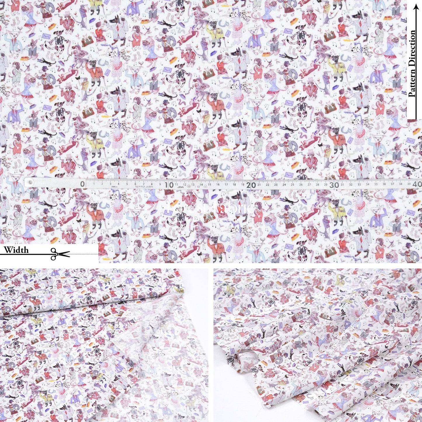 Liberty of London (Cotton Tana Lawn Fabric) - Dapper Dogs - FO:REST Fabric 布恩堂Liberty fabrictana lawnjapanese fabricykk zipper