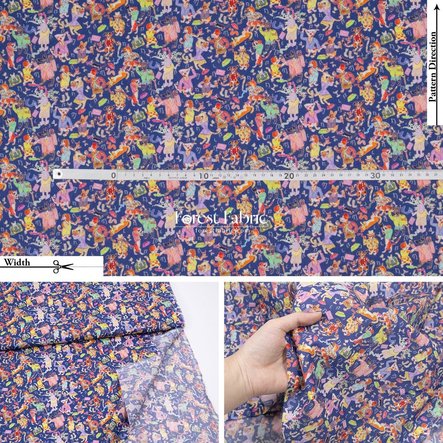 Liberty of London (Cotton Tana Lawn Fabric) - Dapper Dogs - FO:REST Fabric 布恩堂Liberty fabrictana lawnjapanese fabricykk zipper
