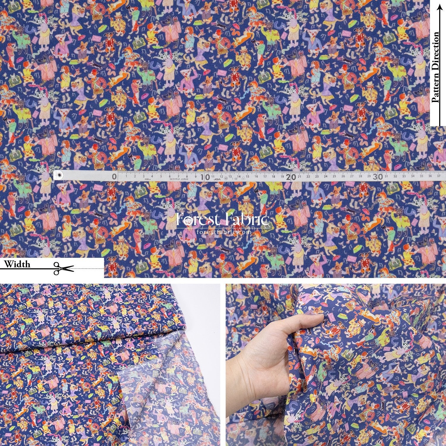 Liberty of London (Cotton Tana Lawn Fabric) - Dapper Dogs - FO:REST Fabric 布恩堂Liberty fabrictana lawnjapanese fabricykk zipper