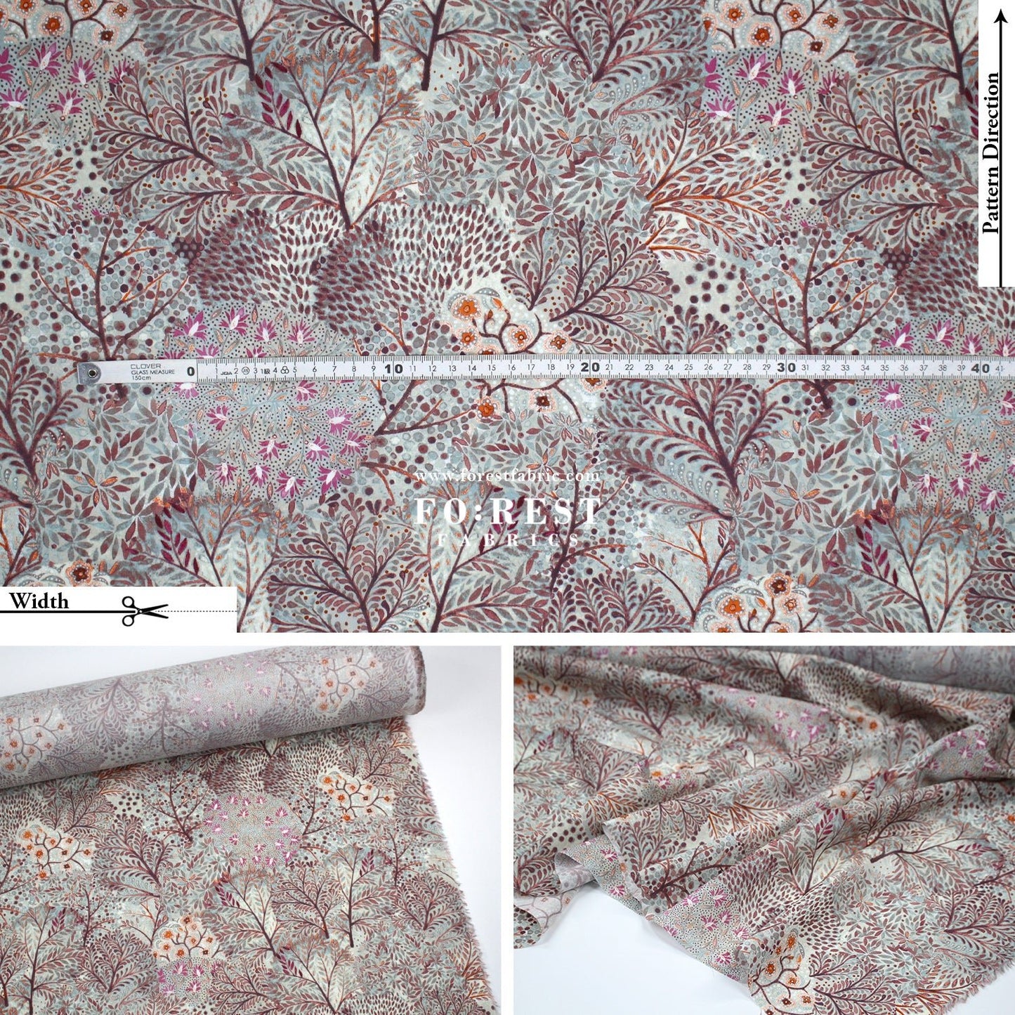 Liberty of London (Cotton Tana Lawn Fabric) - David Joe B - FO:REST Fabric 布恩堂Liberty fabrictana lawnjapanese fabricykk zipper