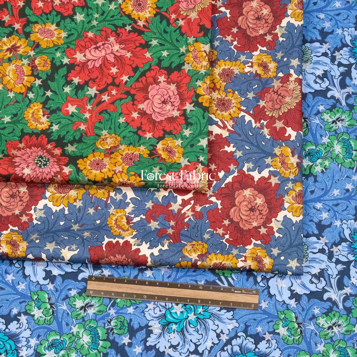 Liberty of London (Cotton Tana Lawn Fabric) - December Day Star - FO:REST Fabric 布恩堂Liberty fabrictana lawnjapanese fabricykk zipper