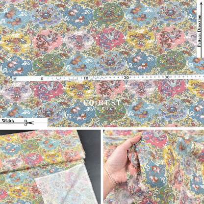 Liberty of London (Cotton Tana Lawn Fabric) - Dog and Dragon - FO:REST Fabric 布恩堂Liberty fabrictana lawnjapanese fabricykk zipper