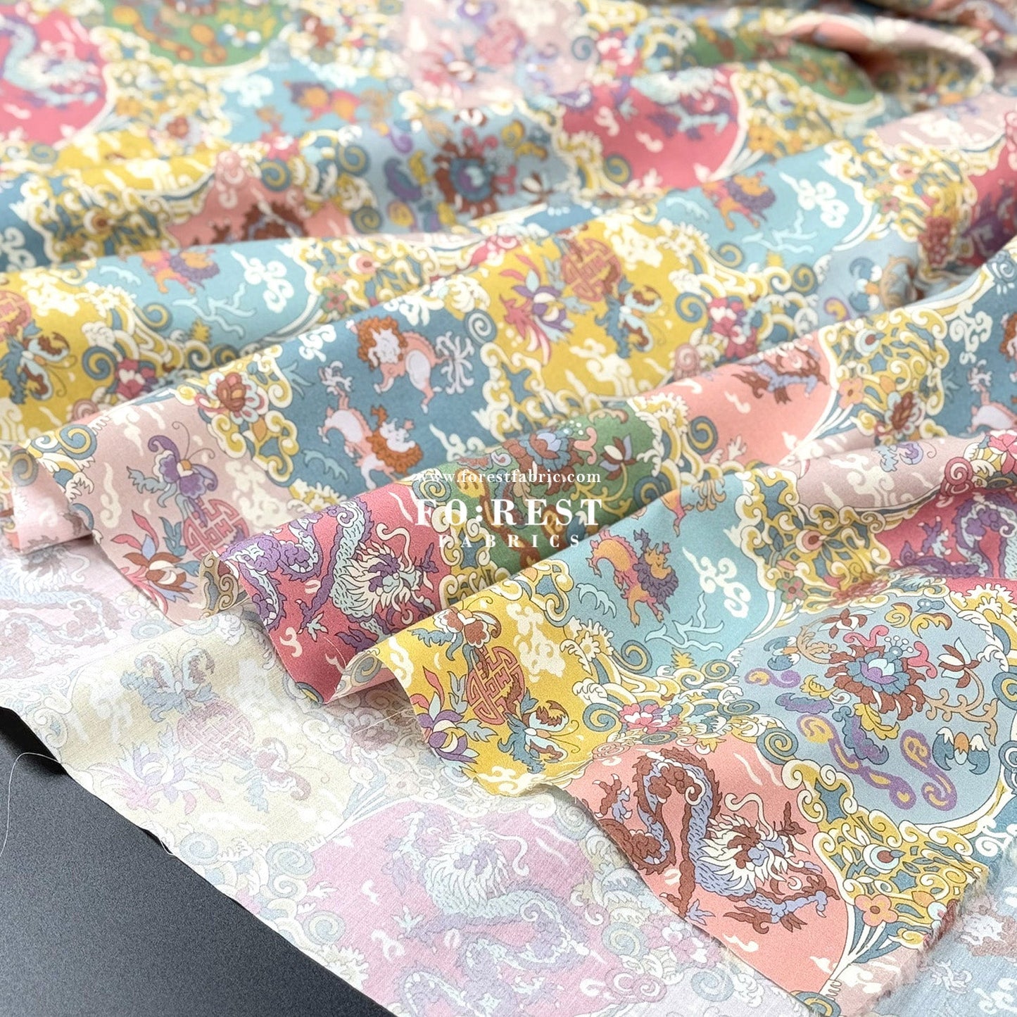 Liberty of London (Cotton Tana Lawn Fabric) - Dog and Dragon - FO:REST Fabric 布恩堂Liberty fabrictana lawnjapanese fabricykk zipper