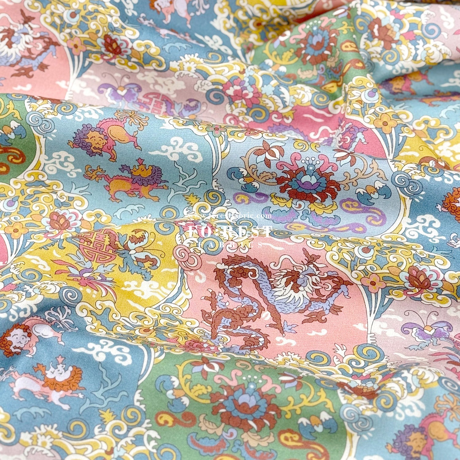 Liberty of London (Cotton Tana Lawn Fabric) - Dog and Dragon - FO:REST Fabric 布恩堂Liberty fabrictana lawnjapanese fabricykk zipper