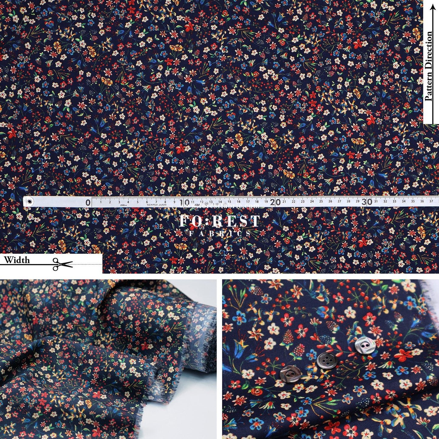 Liberty of London (Cotton Tana Lawn Fabric) - Donna leigh - FO:REST Fabric 布恩堂Liberty fabrictana lawnjapanese fabricykk zipper