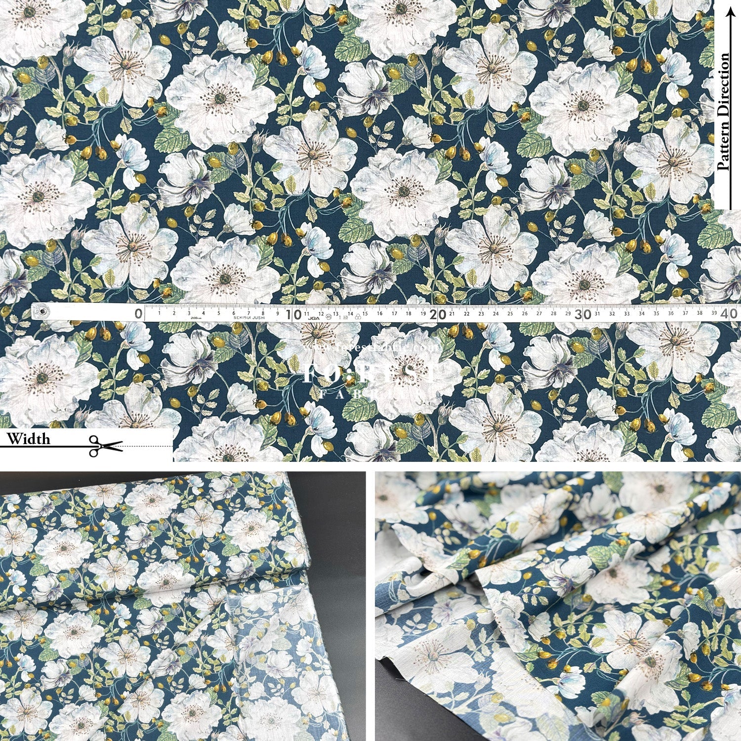 Liberty of London (Cotton Tana Lawn Fabric) - Dorset Rose - FO:REST Fabric 布恩堂Liberty fabrictana lawnjapanese fabricykk zipper