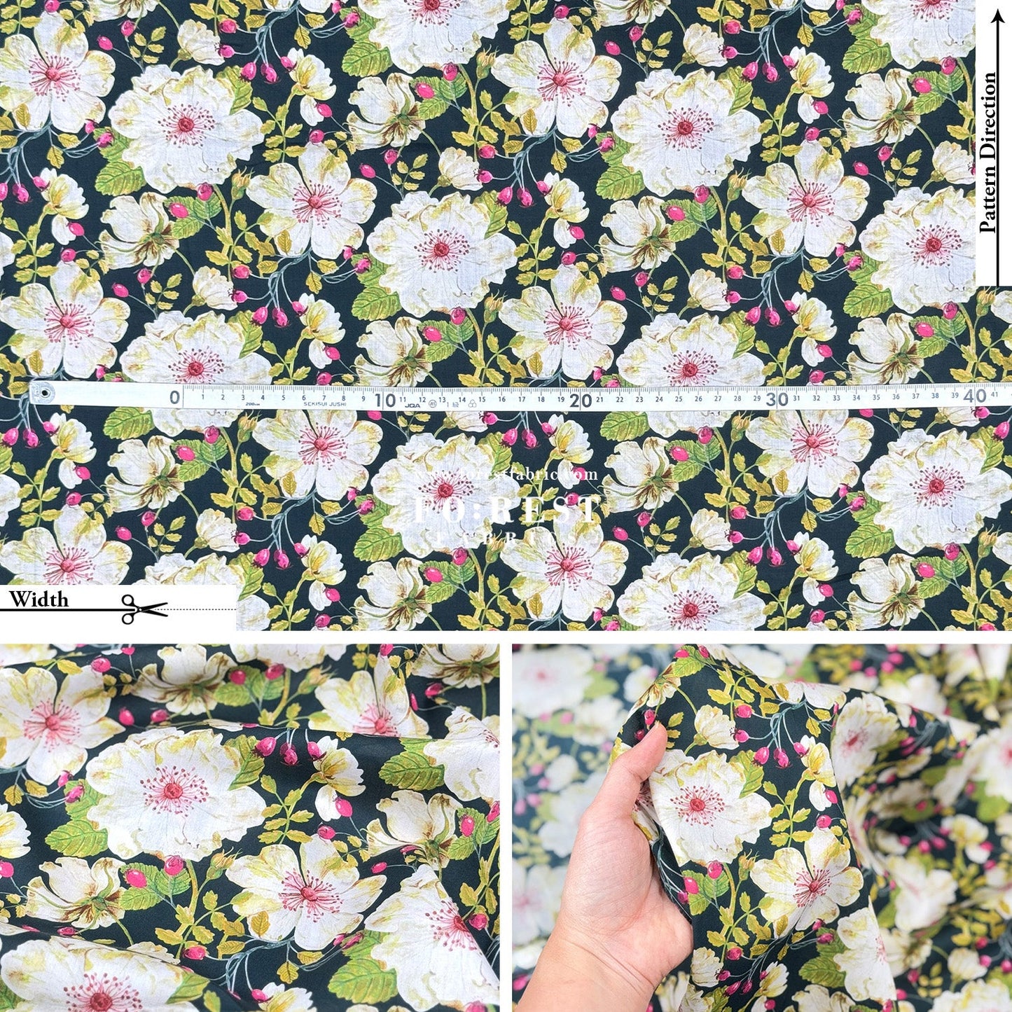 Liberty of London (Cotton Tana Lawn Fabric) - Dorset Rose - FO:REST Fabric 布恩堂Liberty fabrictana lawnjapanese fabricykk zipper