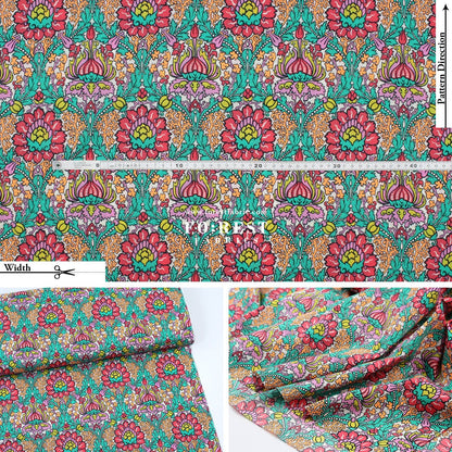 Liberty of London (Cotton Tana Lawn Fabric) - Electric Nouveau - FO:REST Fabric 布恩堂Liberty fabrictana lawnjapanese fabricykk zipper