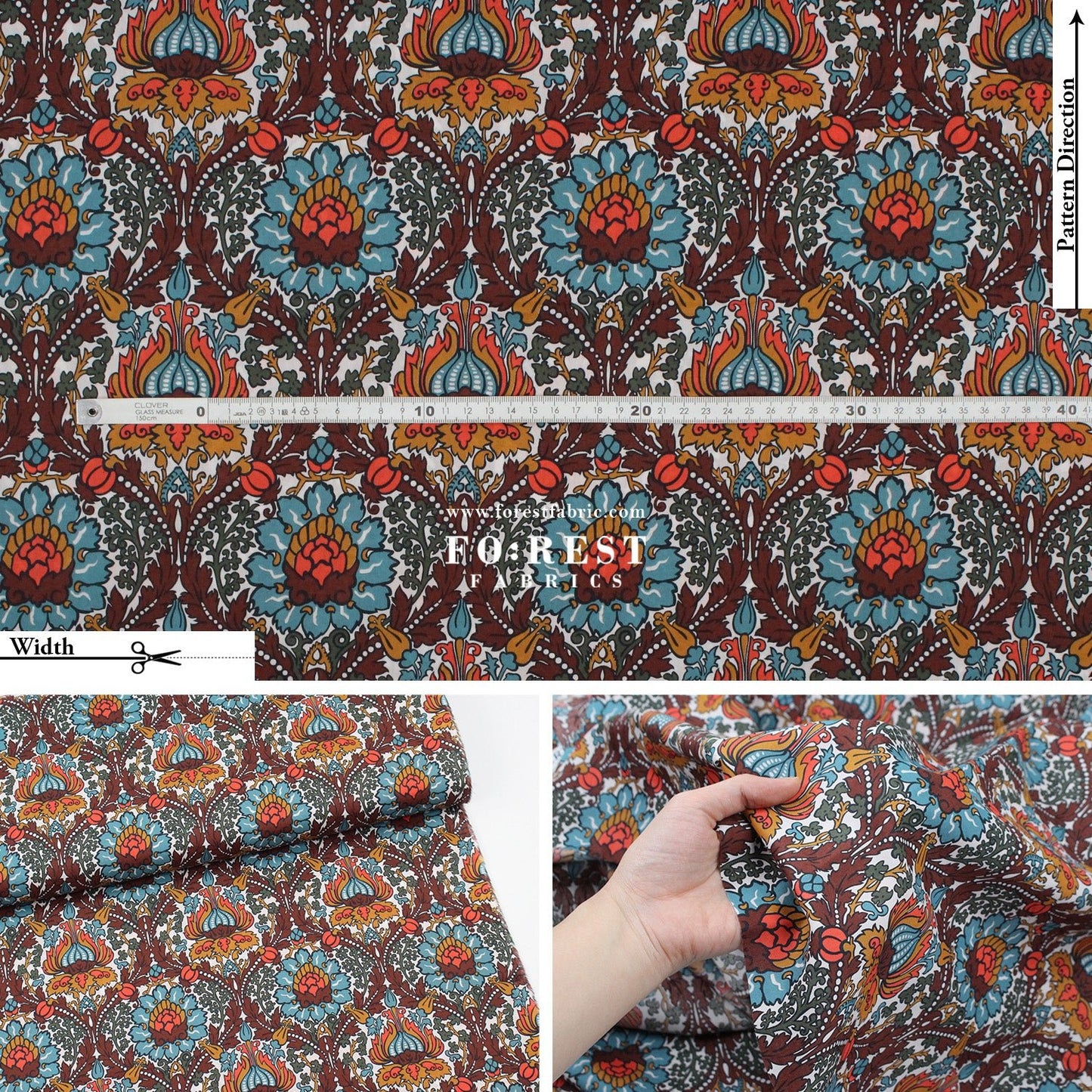 Liberty of London (Cotton Tana Lawn Fabric) - Electric Nouveau - FO:REST Fabric 布恩堂Liberty fabrictana lawnjapanese fabricykk zipper