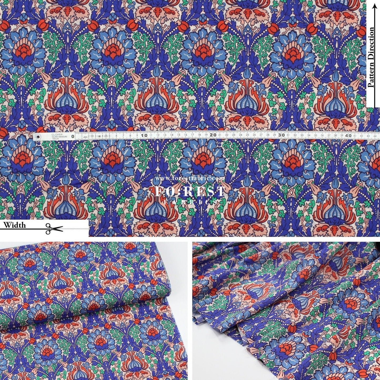 Liberty of London (Cotton Tana Lawn Fabric) - Electric Nouveau - FO:REST Fabric 布恩堂Liberty fabrictana lawnjapanese fabricykk zipper