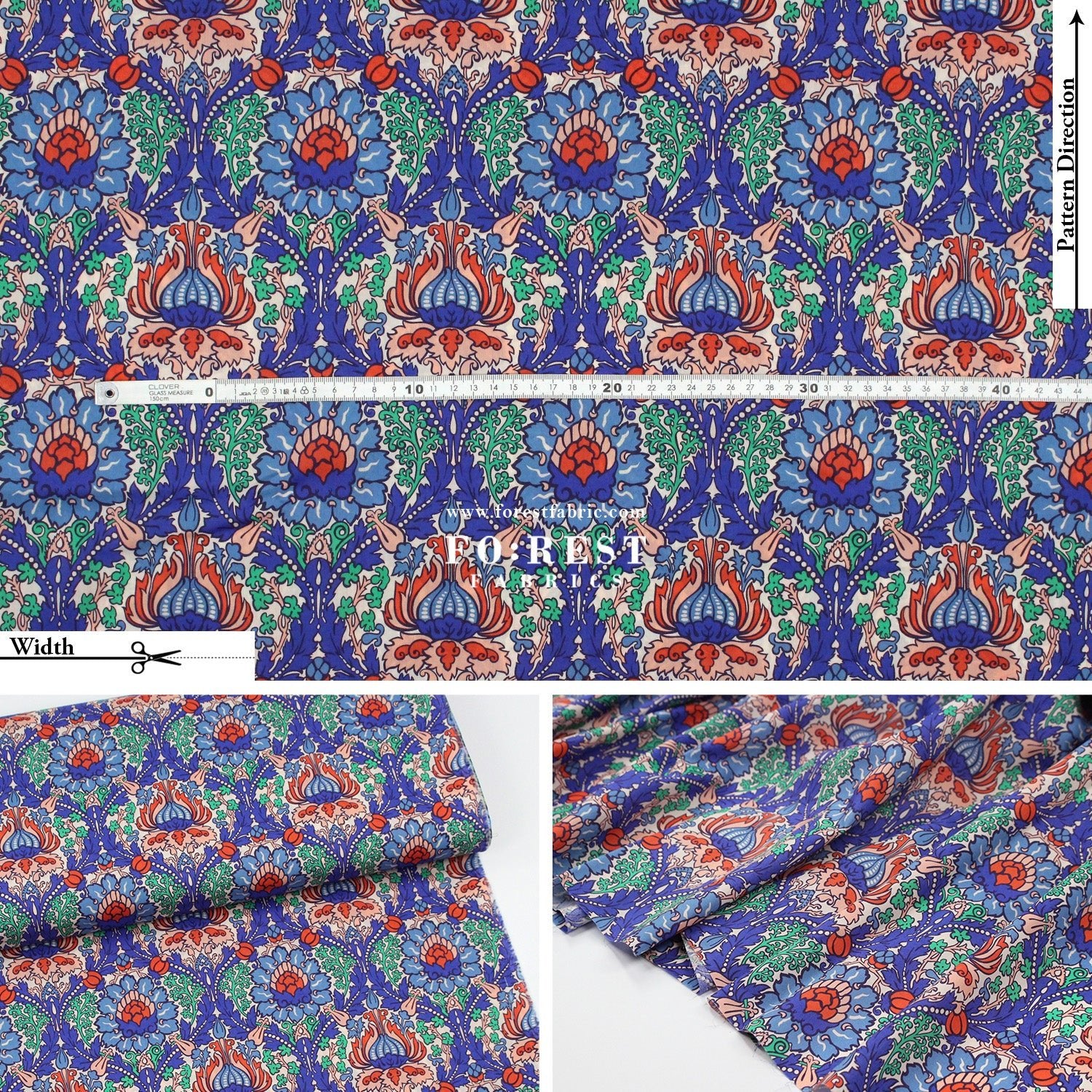 Liberty of London (Cotton Tana Lawn Fabric) - Electric Nouveau - FO:REST Fabric 布恩堂Liberty fabrictana lawnjapanese fabricykk zipper