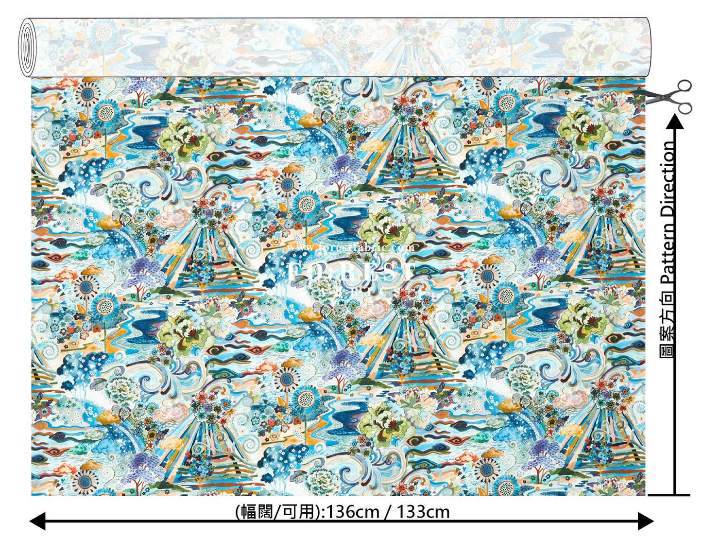 Liberty of London (Cotton Tana Lawn Fabric) - Elysia Meadow - FO:REST Fabric 布恩堂Liberty fabrictana lawnjapanese fabricykk zipper