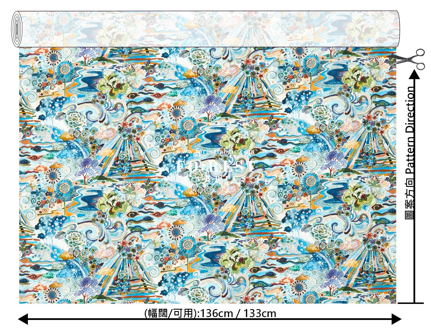 Liberty of London (Cotton Tana Lawn Fabric) - Elysia Meadow - FO:REST Fabric 布恩堂Liberty fabrictana lawnjapanese fabricykk zipper