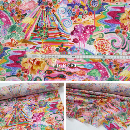 Liberty of London (Cotton Tana Lawn Fabric) - Elysia Meadow - FO:REST Fabric 布恩堂Liberty fabrictana lawnjapanese fabricykk zipper