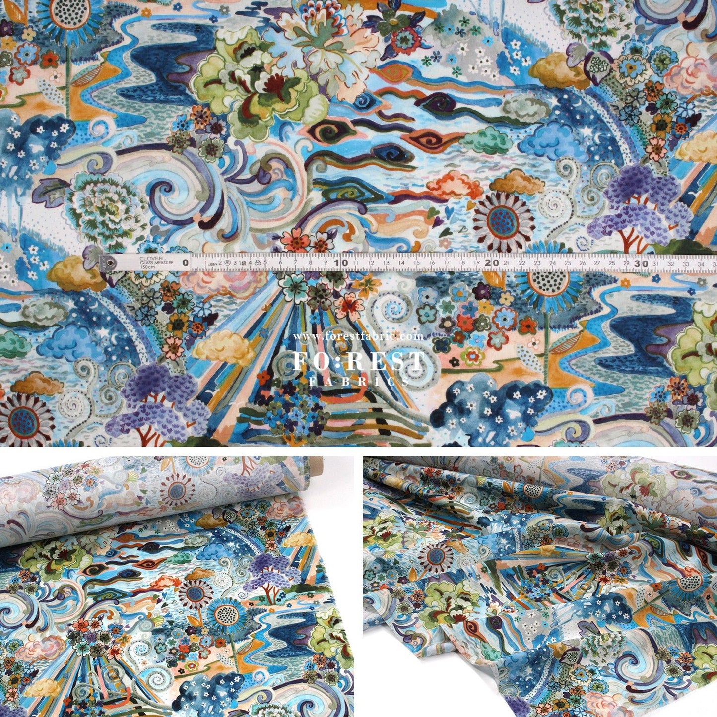 Liberty of London (Cotton Tana Lawn Fabric) - Elysia Meadow - FO:REST Fabric 布恩堂Liberty fabrictana lawnjapanese fabricykk zipper