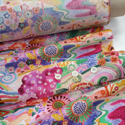 Liberty of London (Cotton Tana Lawn Fabric) - Elysia Meadow - FO:REST Fabric 布恩堂Liberty fabrictana lawnjapanese fabricykk zipper