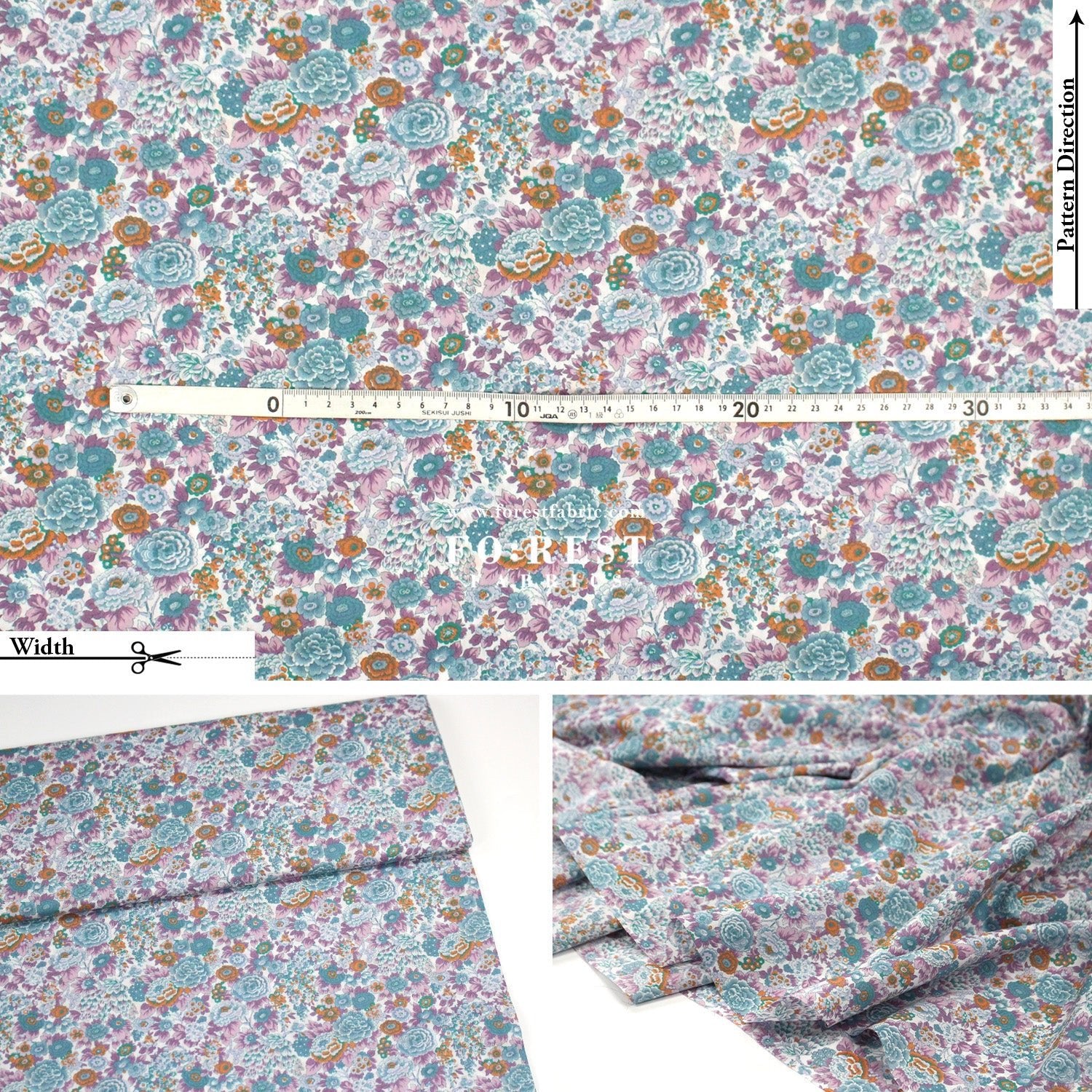 Liberty of London (Cotton Tana Lawn Fabric) - Elysian Day - FO:REST Fabric 布恩堂Liberty fabrictana lawnjapanese fabricykk zipper