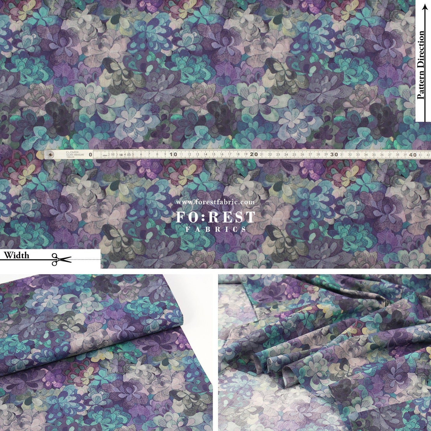 Liberty of London (Cotton Tana Lawn Fabric) - Emerald Bay B - FO:REST Fabric 布恩堂Liberty fabrictana lawnjapanese fabricykk zipper