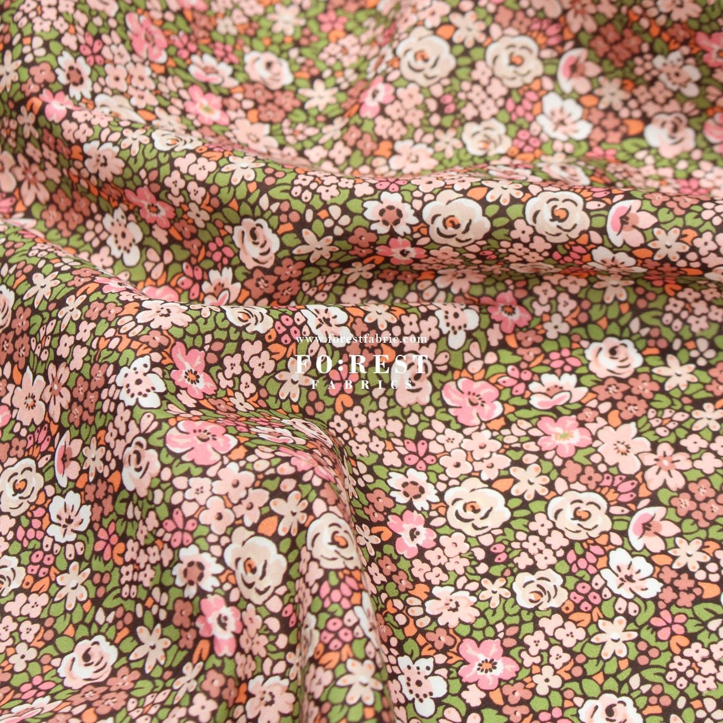Liberty of London (Cotton Tana Lawn Fabric) - Emma Louise GreenPink - FO:REST Fabric 布恩堂Liberty fabrictana lawnjapanese fabricykk zipper