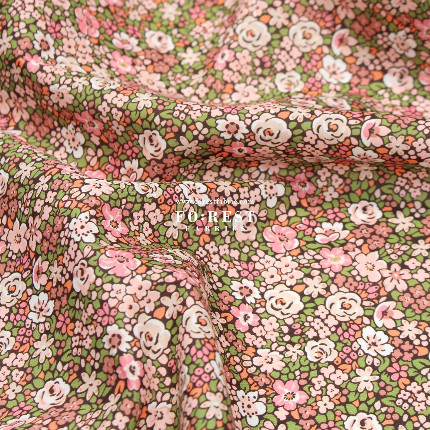 Liberty of London (Cotton Tana Lawn Fabric) - Emma Louise GreenPink - FO:REST Fabric 布恩堂Liberty fabrictana lawnjapanese fabricykk zipper