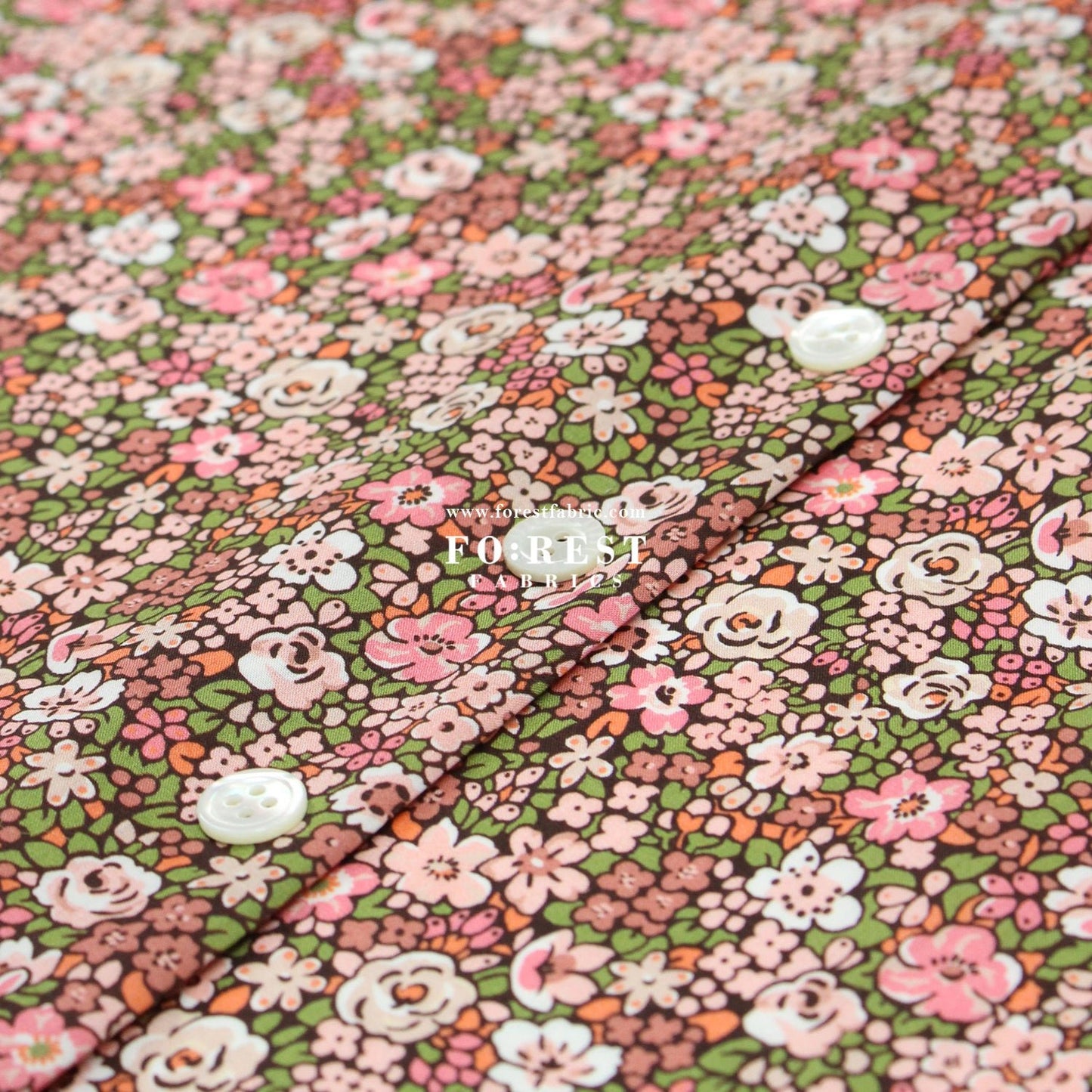 Liberty of London (Cotton Tana Lawn Fabric) - Emma Louise GreenPink - FO:REST Fabric 布恩堂Liberty fabrictana lawnjapanese fabricykk zipper